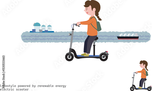 Going out on an electric scooter !：coastline