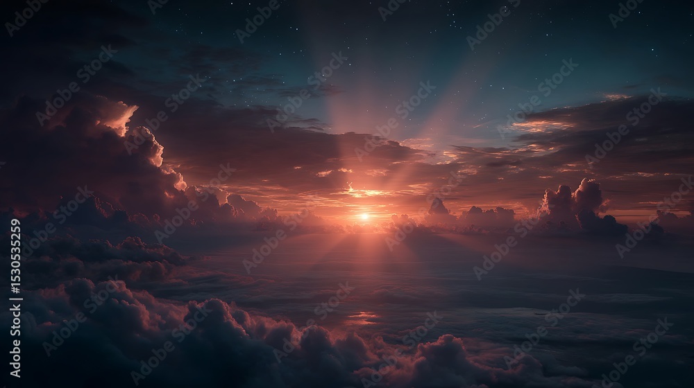 Fototapeta premium sunset over the mountains