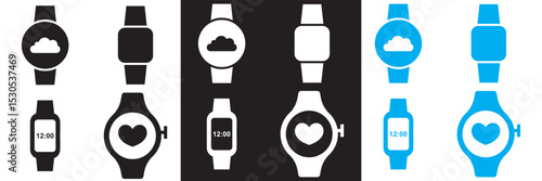 Smart Watch Icon. Vector for time, apps, notifications, GPS,  mail, etc.  Vector for websites, mobile interfaces, presentations, banner, visual branding etc. Vector illustration. EPS 10