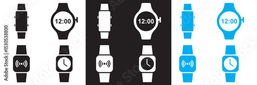 Smart Watch Icon. Vector for time, apps, notifications, GPS,  mail, etc.  Vector for websites, mobile interfaces, presentations, banner, visual branding etc. Vector illustration. EPS 10