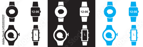 Smart Watch Icon. Vector for time, apps, notifications, GPS,  mail, etc.  Vector for websites, mobile interfaces, presentations, banner, visual branding etc. Vector illustration. EPS 10