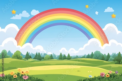 rainbow over the meadow