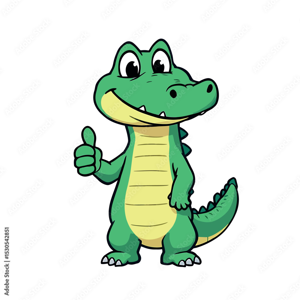 Cute Smiling Crocodile Illustration Vector Art Graphic Design Ready to Use Sticker Cute Smiling Crocodile Illustration Vector Art Graphic Design Ready to Use Sticker