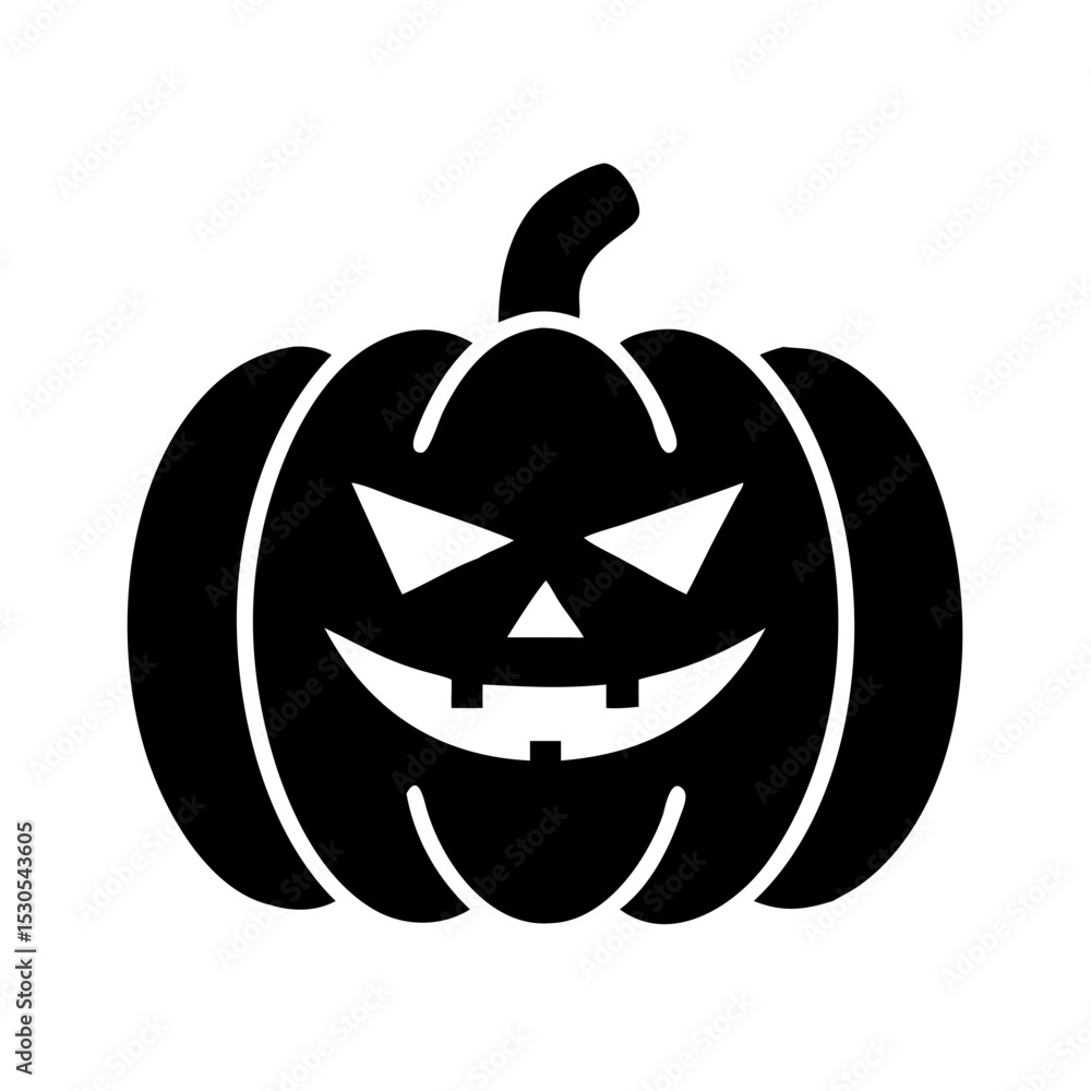 Angry black Halloween pumpkin with sharp teeth Angry black Halloween pumpkin with sharp teeth