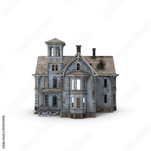 Old Haunted House isolated on transparent background