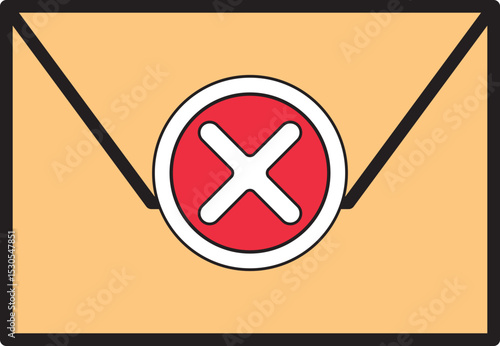 Error Email Icon, Failed Mail Envelope Symbol