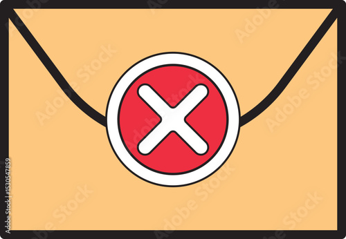 Error Email Icon, Failed Mail Envelope Symbol