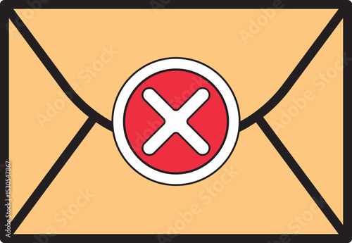 Error Email Icon, Failed Mail Envelope Symbol