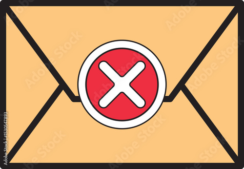 Error Email Icon, Failed Mail Envelope Symbol