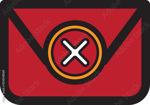 Error Email Icon, Fail Message Symbol