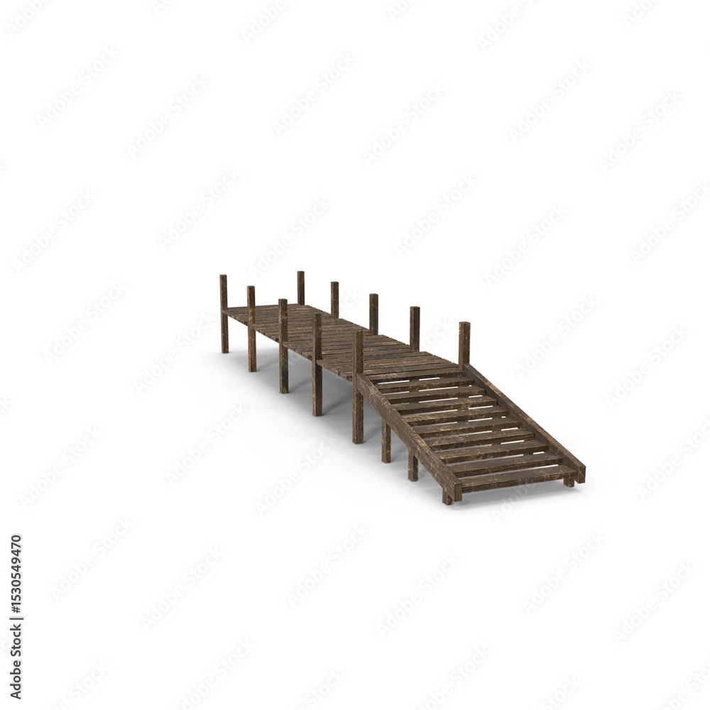Old Pier isolated on transparent background Old Pier isolated on transparent background