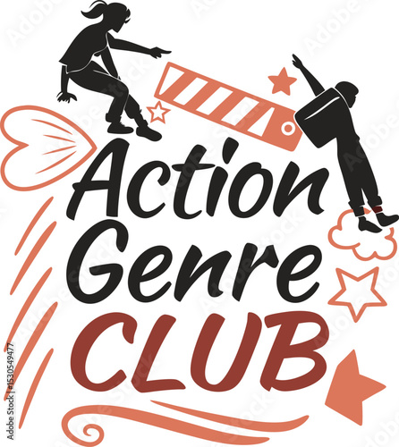 Action Genre Club typography Design Print Ready eps cut file 