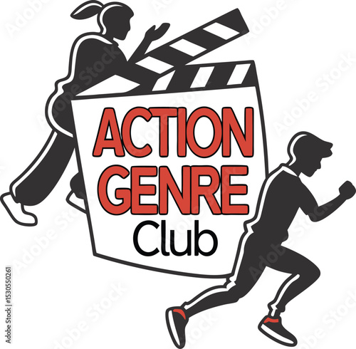 Action Genre Club typography Design Print Ready eps cut file 