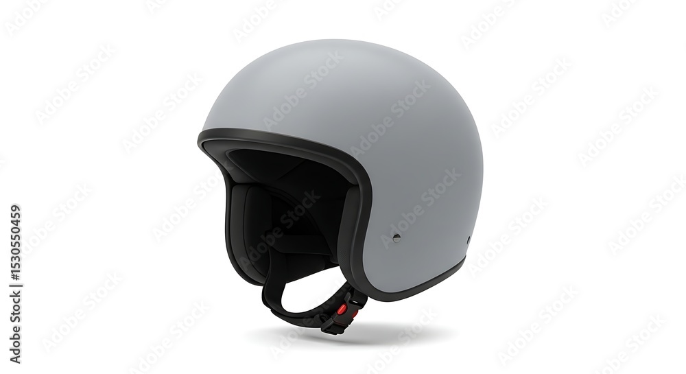 Fototapeta premium Gray motorcycle helmet on white background
