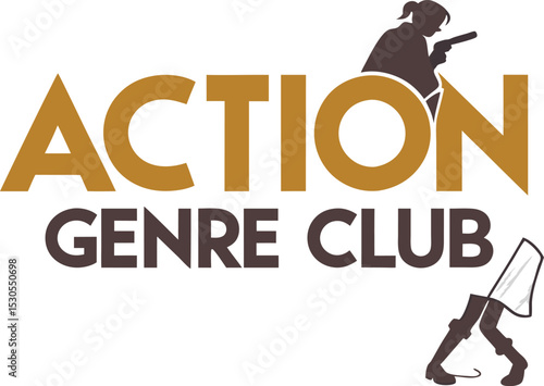 Action Genre Club typography Design Print Ready eps cut file 