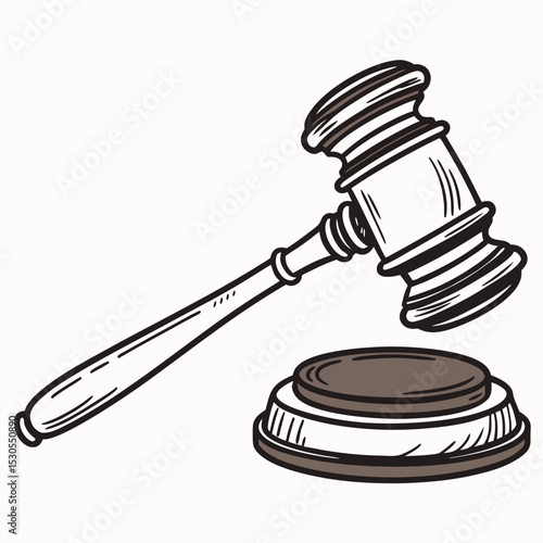 Court gavel icon vector