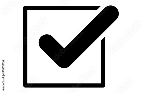 チェックマークアイコン – 完了や承認を示すシンプルな記号