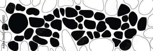 River gravels seamless pattern. Rock debris deposition symbol.