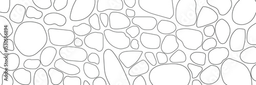 River gravels seamless pattern. Rock debris deposition symbol.