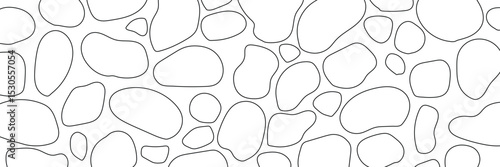 River gravels seamless pattern. Rock debris deposition symbol.
