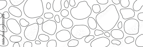 River gravels seamless pattern. Rock debris deposition symbol.