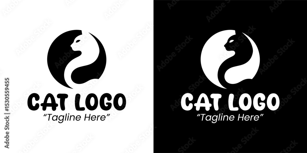Fototapeta premium Professional and Modern Cat Logo Designs with Black and White Colors
