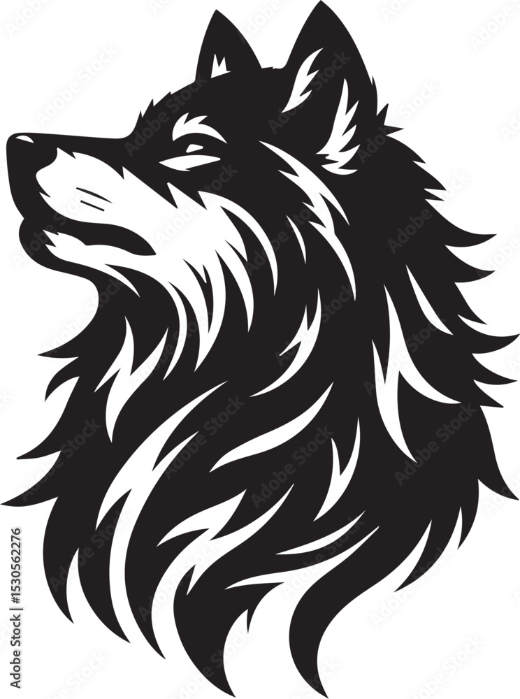 Obraz premium wolf head vector silhouette illustration 