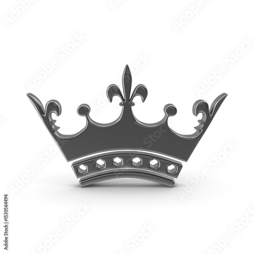 Silver Crown Sign isolated on transparent background