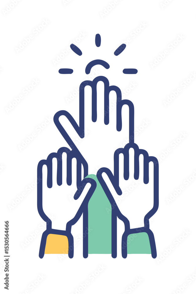 Cartoon hands high-five gesture concept Cartoon hands high-five gesture concept