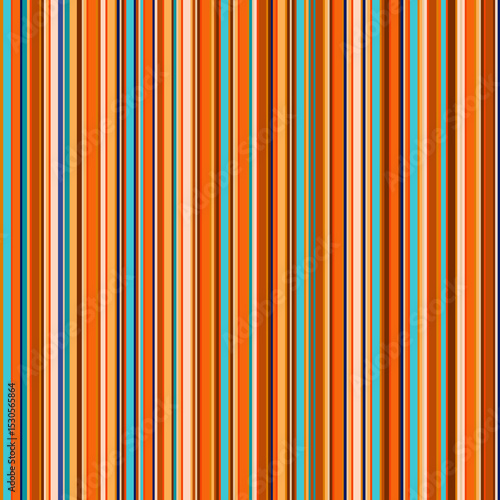 Bright abstract geometric striped pattern Yellow, orange, brown, blue thin straight vertical stripes, lines Minimalistic style