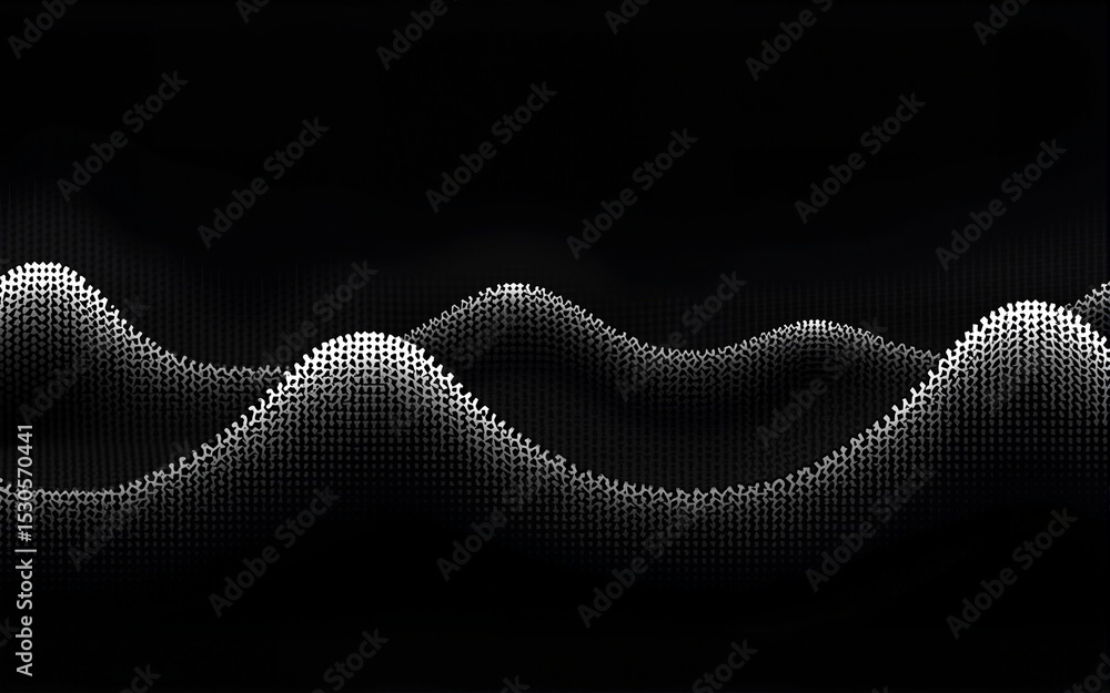 Obraz premium Halftone vector background calming rhythms waves design in black color fit for social media post, poster elements, web, banner, and header website. High quality