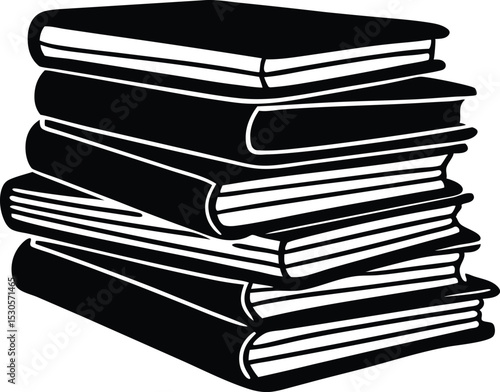 a stack of books silhouette vector