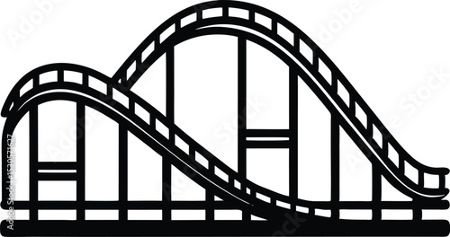 amusement park roller coaster vector