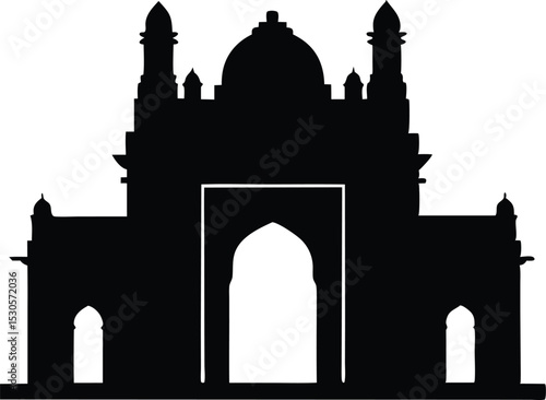  gateway of India Mumbai iconic landmark silhouette vector