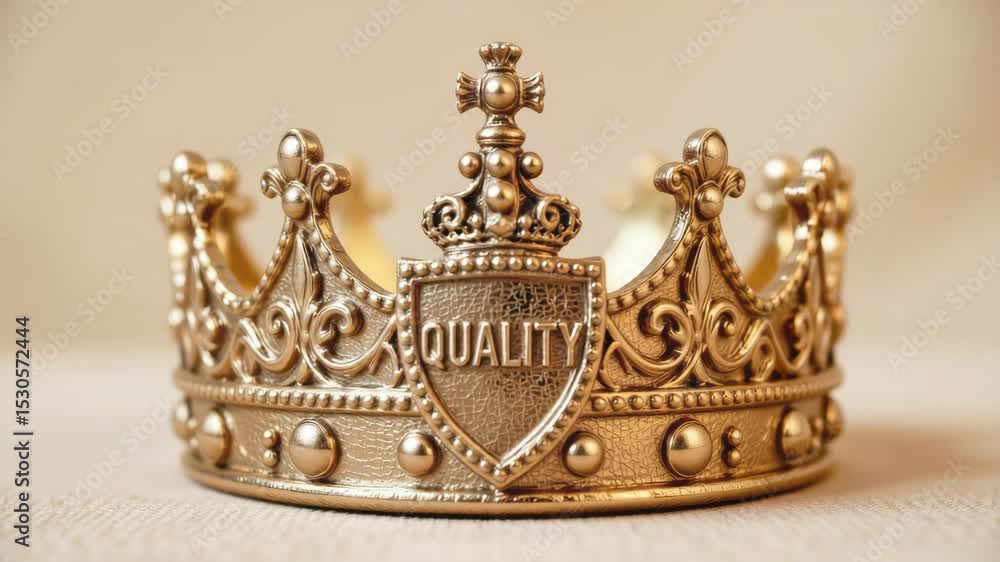 King of Quality concept, Crown embellished with the word King of Quality concept, Crown embellished with the word