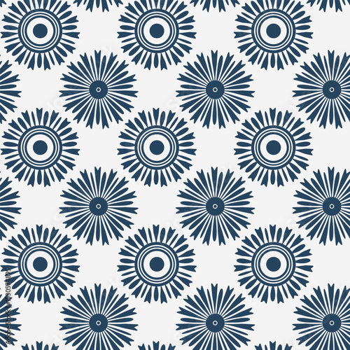 Seamless pattern on a light background. Patterned circles