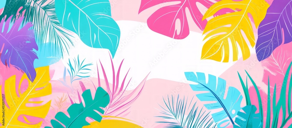 Abstract Tropical Leaf Pattern Design Abstract Tropical Leaf Pattern Design