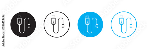 usb cable silhouette icon vector illustration