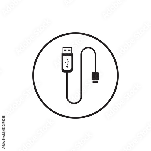 USB cable icon Vector Graphic set