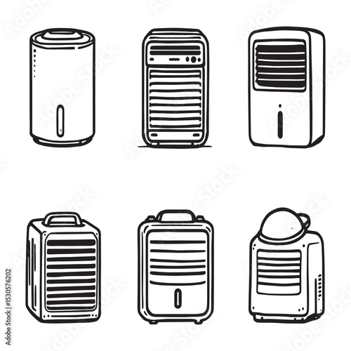 Line Art Vector Of Modern Dehumidifier For Home Use
