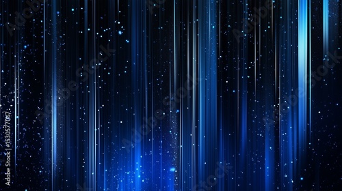 青いラインとパーティクルのイメージ、黒背景