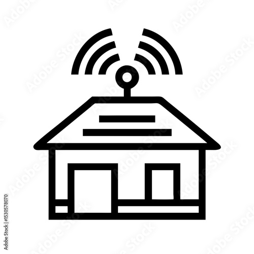 Roof with a signal emanating from it 