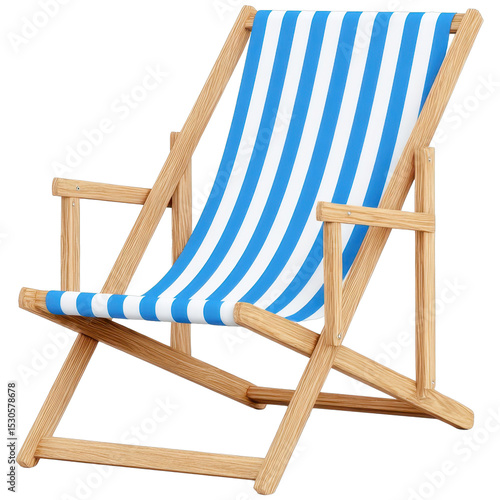 Fototapet Beach chair stands alone on plain surface, inviting relaxation and sunbathing