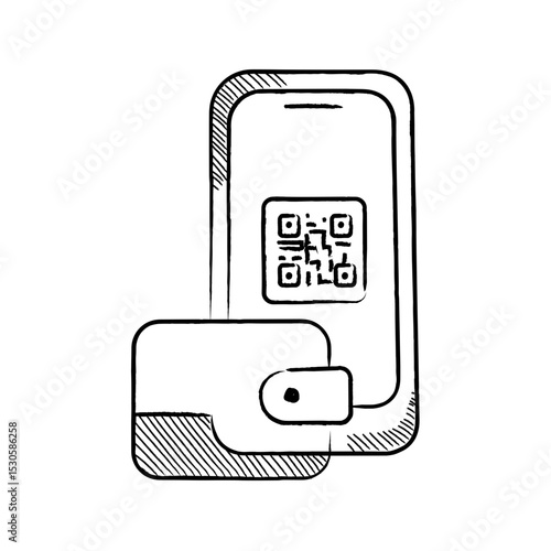 Hand Drawn Line UMKM Small Business Micro Illustration