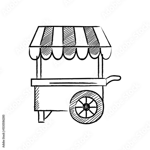 Hand Drawn Line UMKM Small Business Micro Illustration