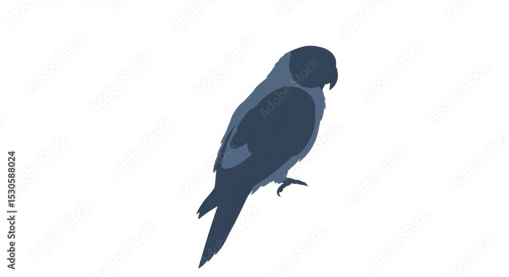 Obraz premium Stylized Parrot Silhouette with Symmetrical Feathers