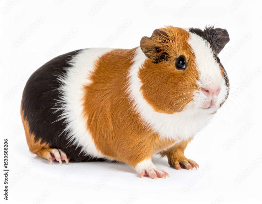 Fototapeta premium Cute guinea pig over white background