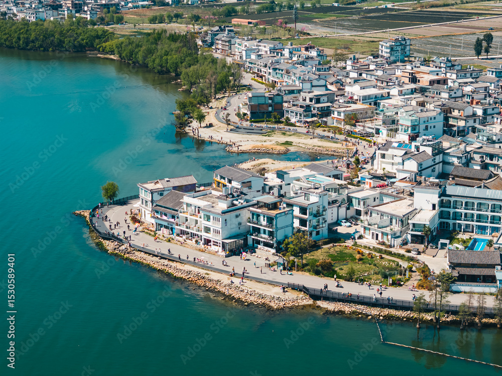 Fototapeta premium Shuanglang Ancient Town by Erhai Lake – Dali, Yunnan, China