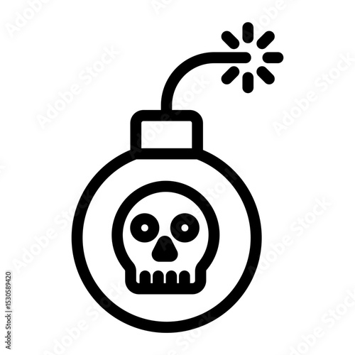 bomb Line Icon
