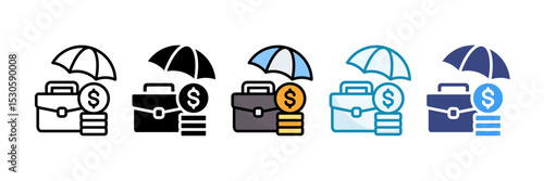 Business Insurance Icon Set Multiple Style Collection
